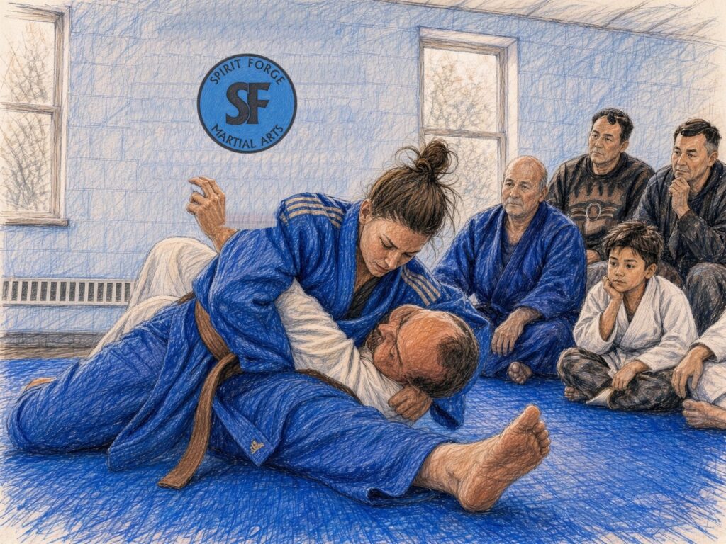 Illustration: Judo groundwork (Katame-waza)